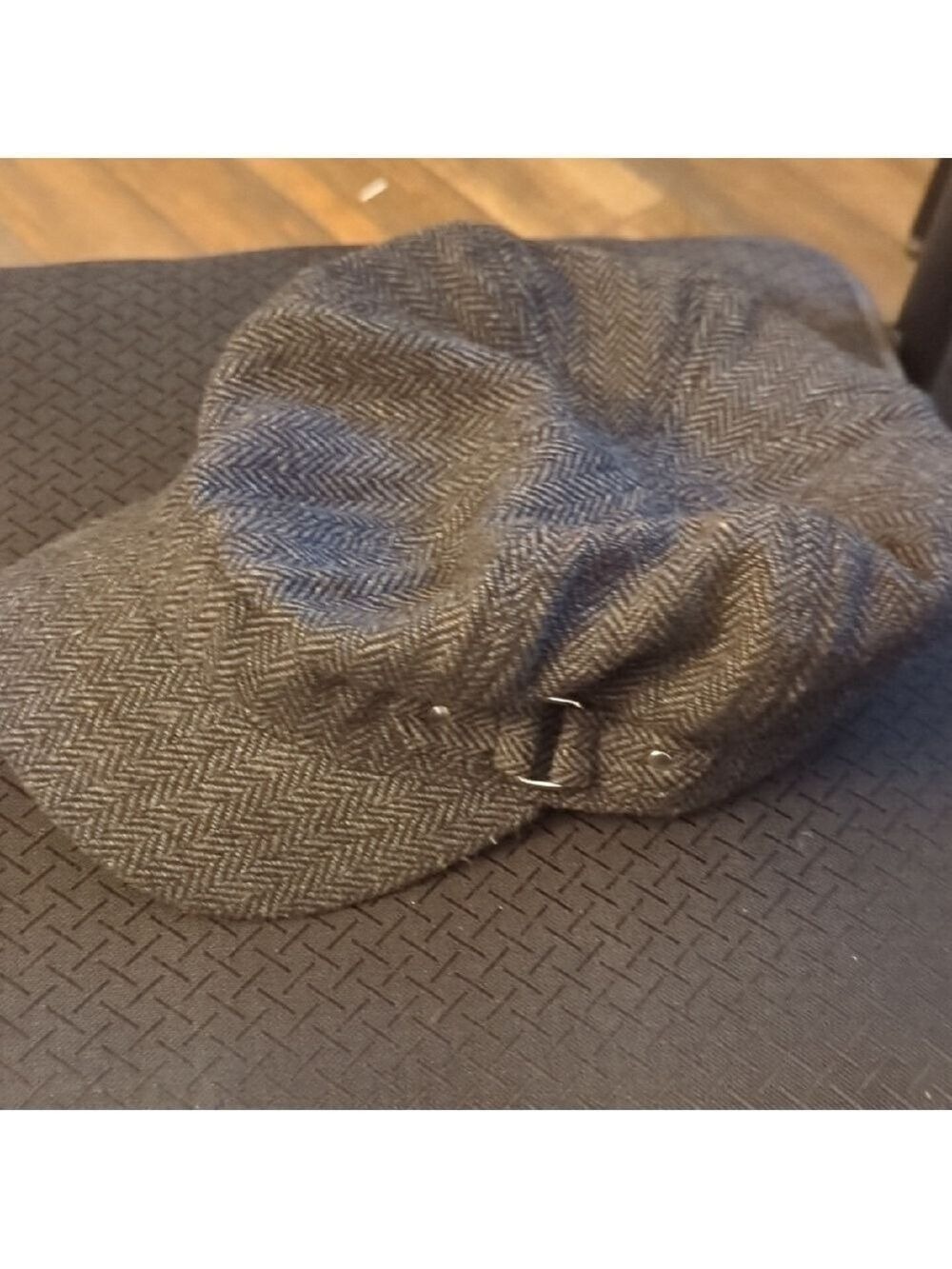 Gray Herringbone Flat Cap - Picture 2 of 7